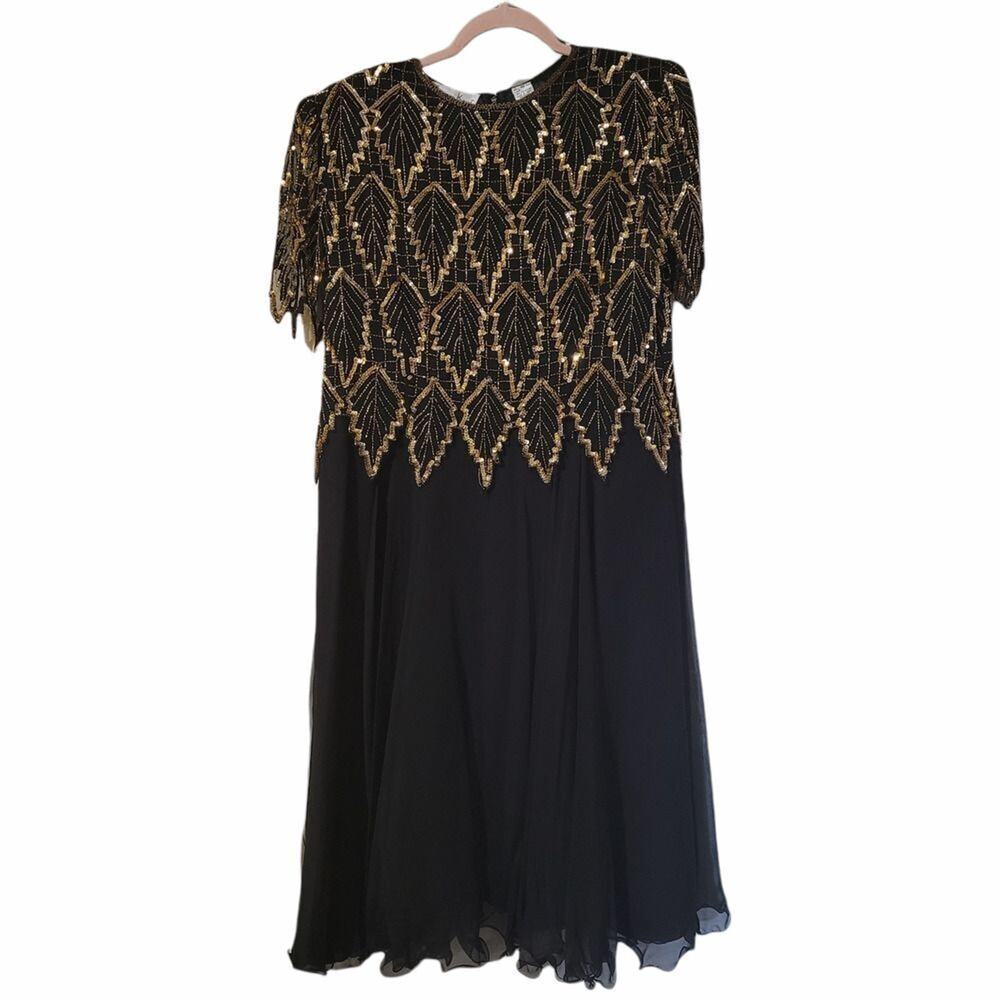 Vintage Laurence Kazar Sequins Dress Size PL